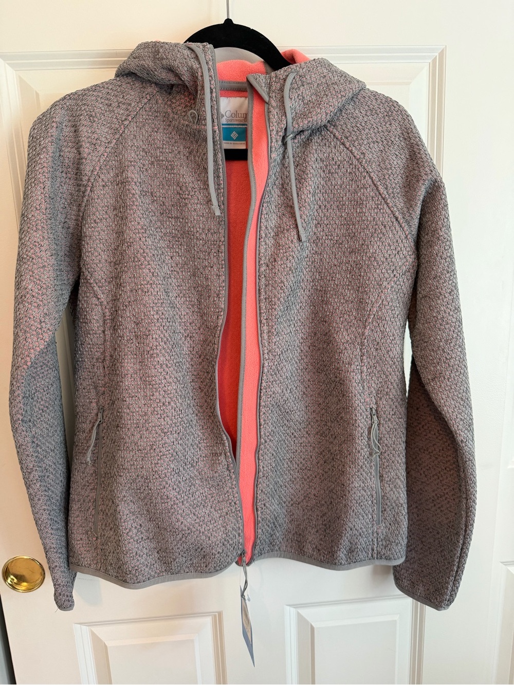 Columbia Women's Gray Teddy Jacket with Coral Lining Hood